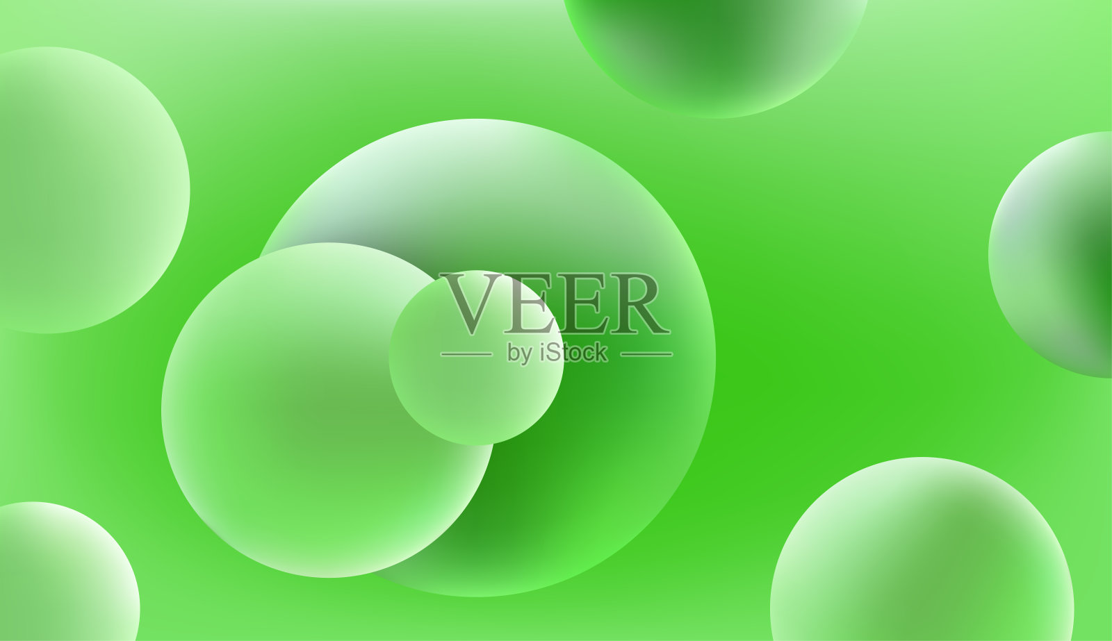 抽象的绿色矢量背景与3d球插画图片素材