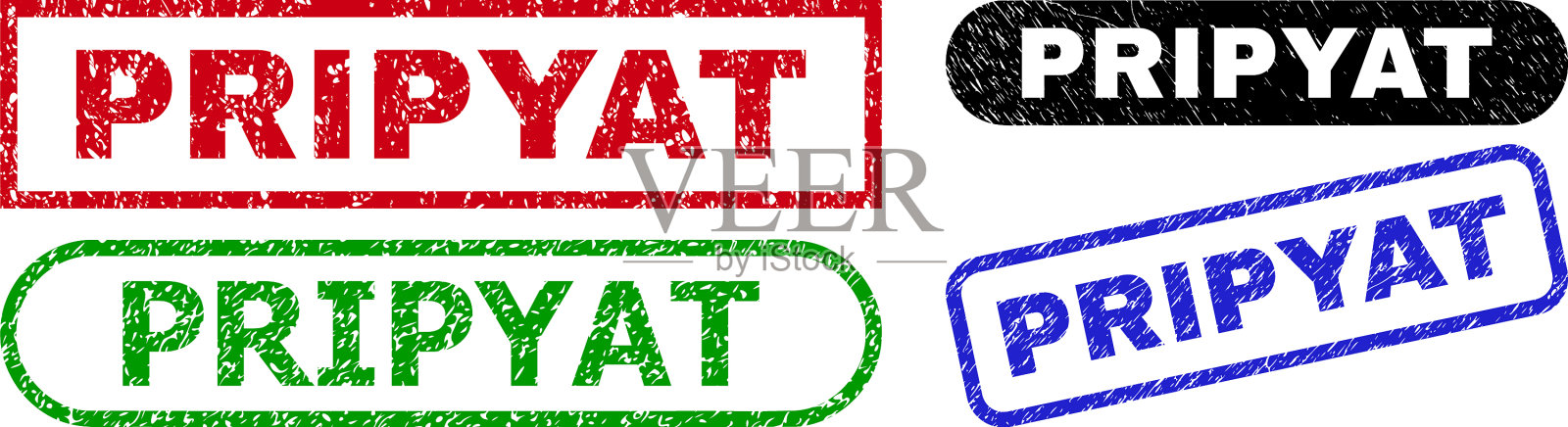 普里皮亚特矩形封条使用不洁风格插画图片素材