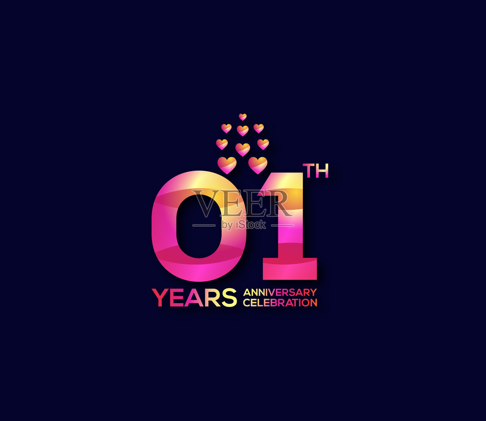 1周年纪念日背景概念插画图片素材