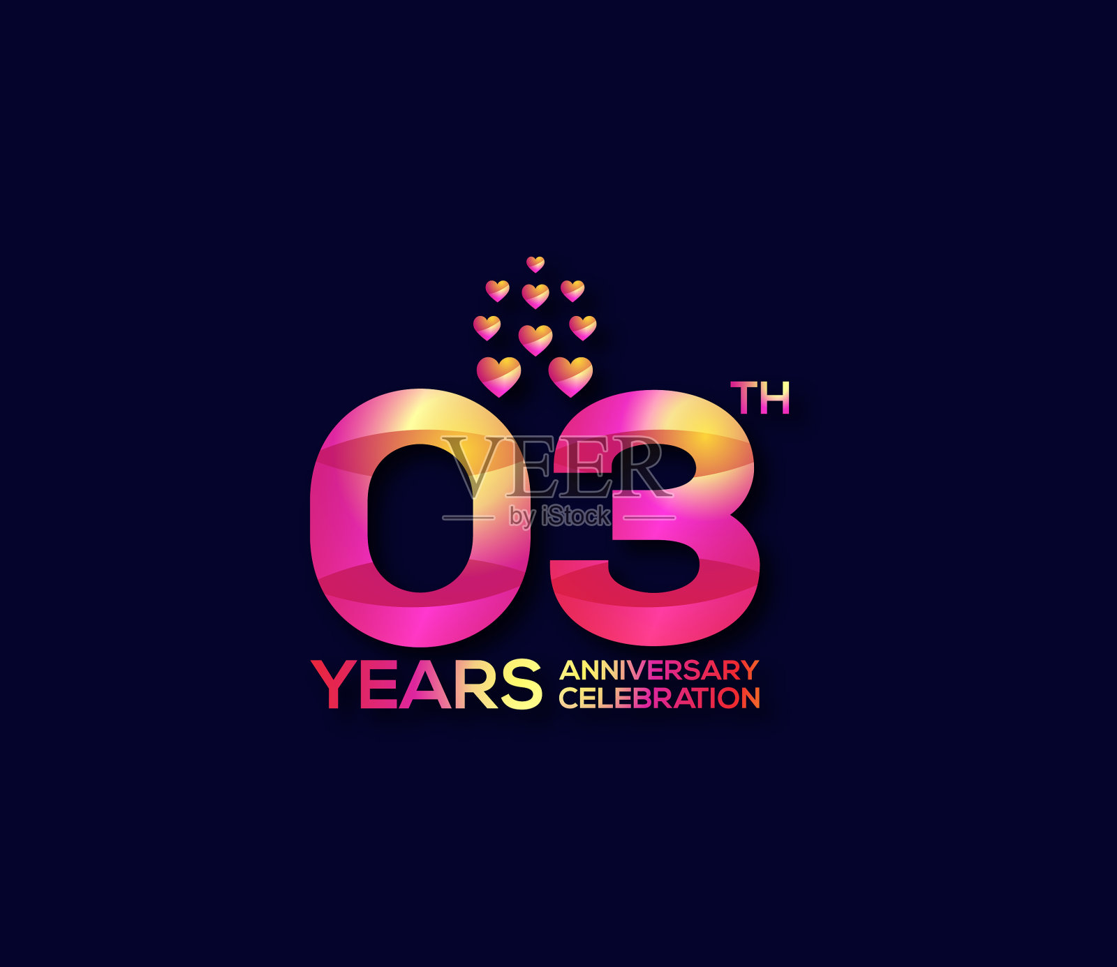 3年纪念日背景概念插画图片素材