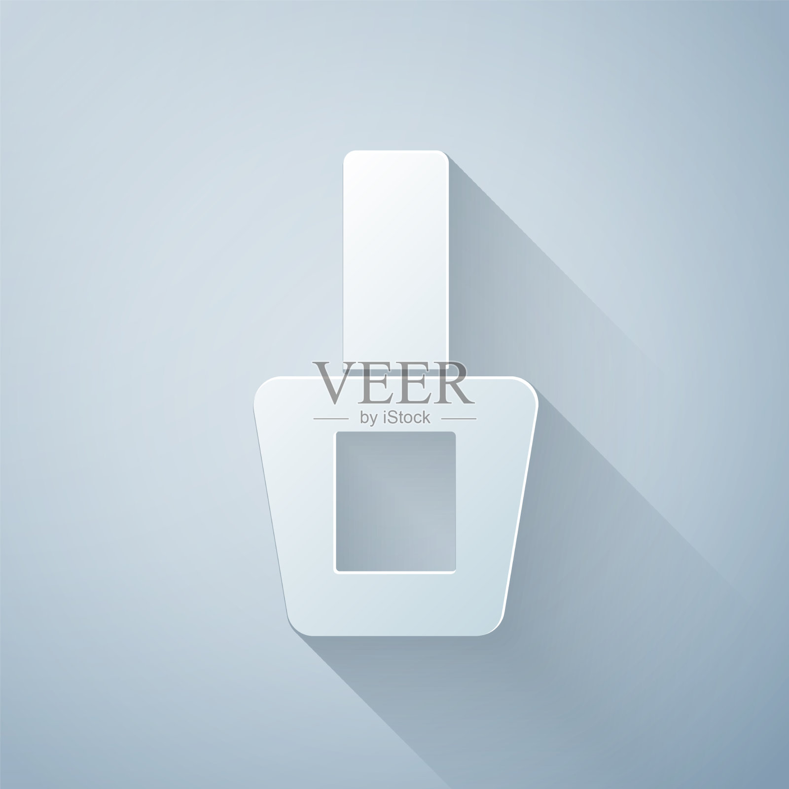 剪纸指甲油瓶图标孤立在灰色图标素材