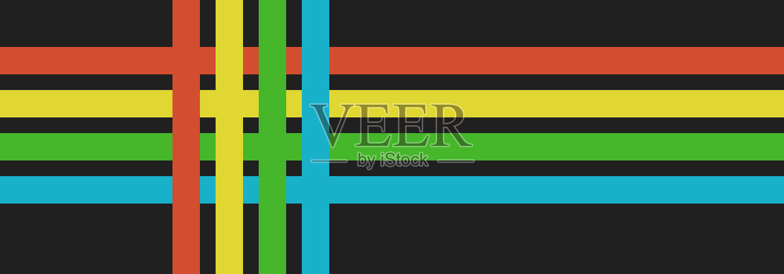 暗背景上的平行和垂直条纹，矢量抽象几何全景图案插画图片素材