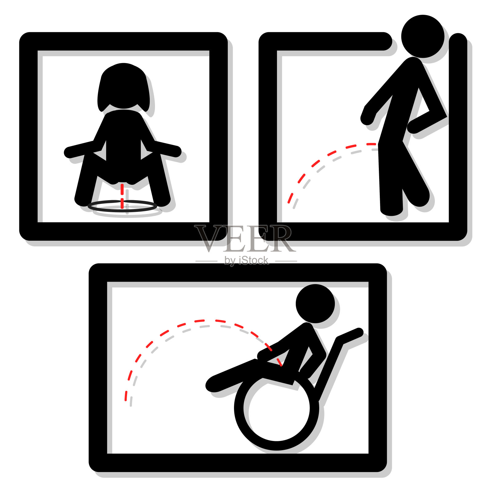 男厕所标志女厕所图标插画图片素材