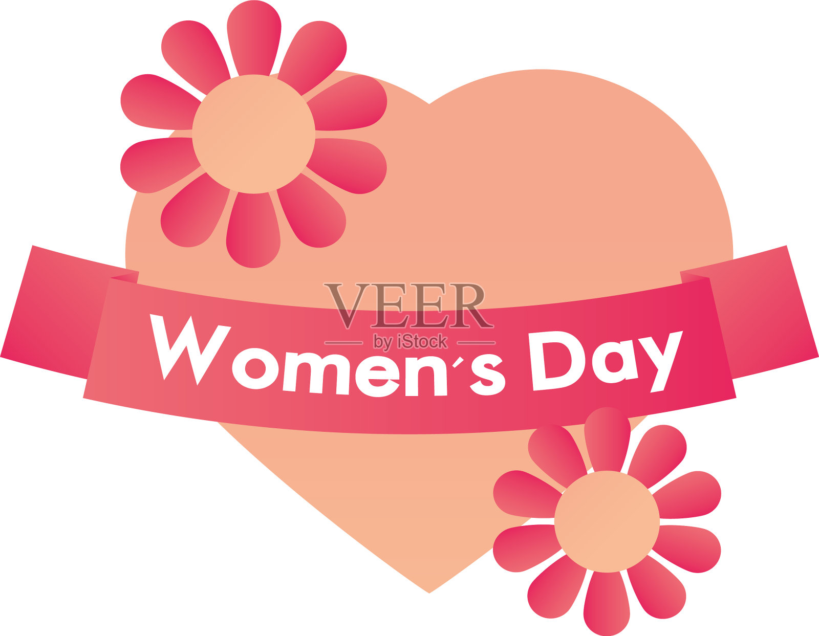 妇女节心与花爱庆祝设计元素图片