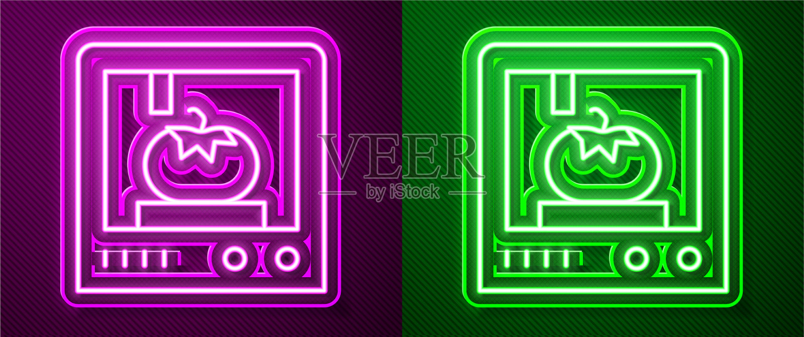 发光的霓虹灯线3d打印技术图标插画图片素材