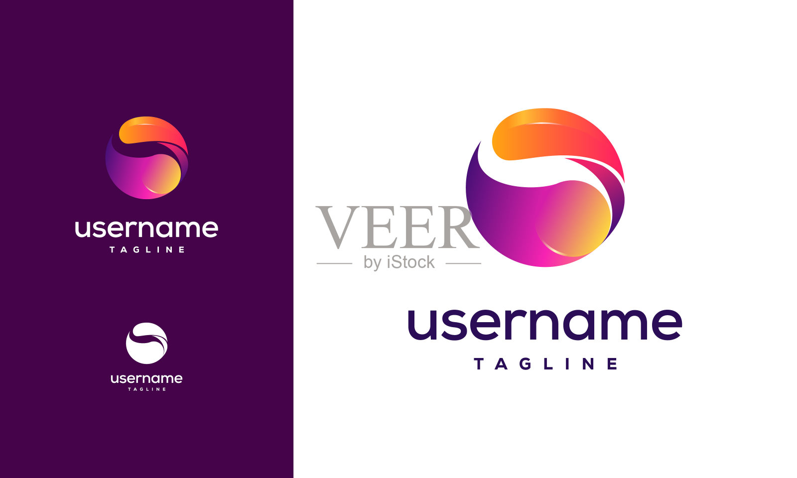 创意圆矢量标志设计模板，抽象球面标志矢量插画图片素材