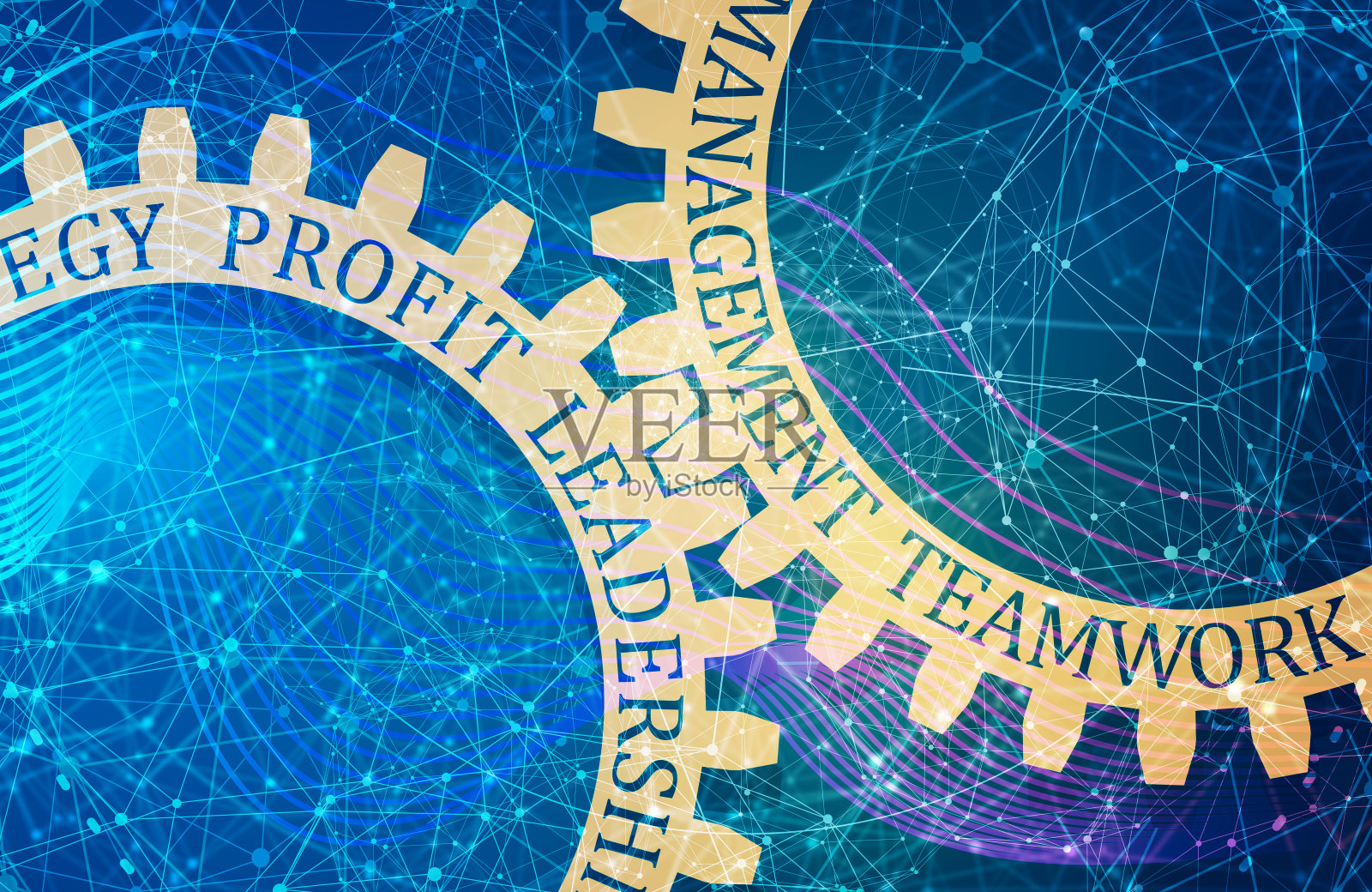 齿轮上的文字。插画图片素材