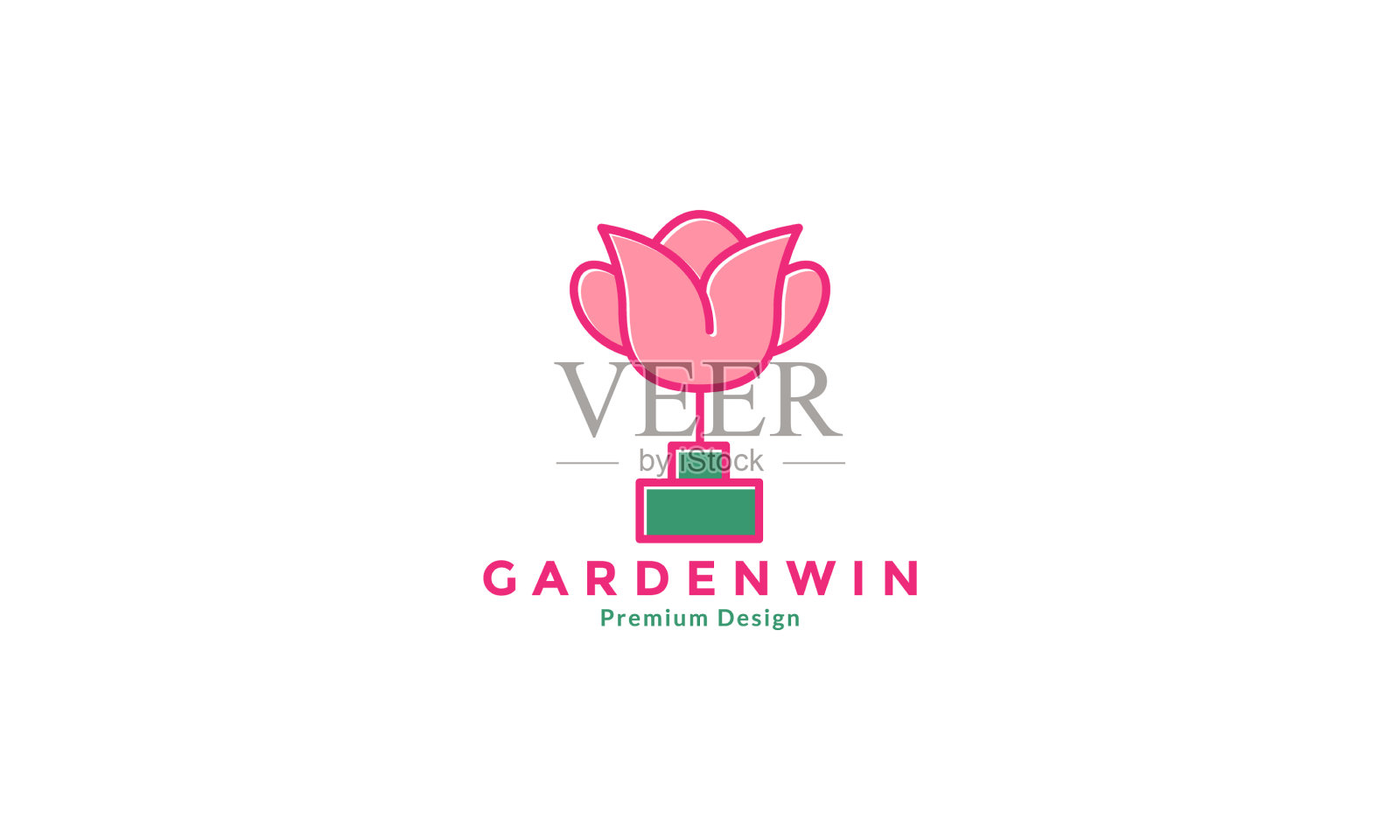 奖杯上有玫瑰花标志符号图标图形插画图片素材