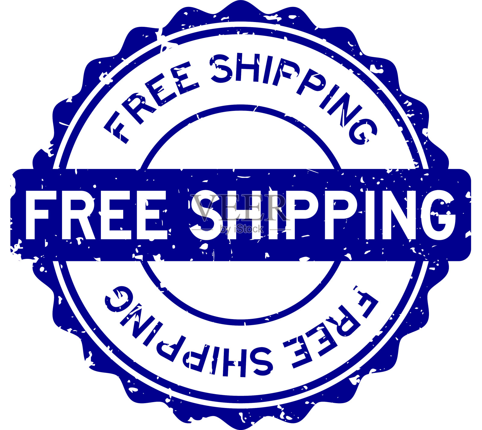 垃圾蓝免费装运字圆形橡胶密封设计元素图片