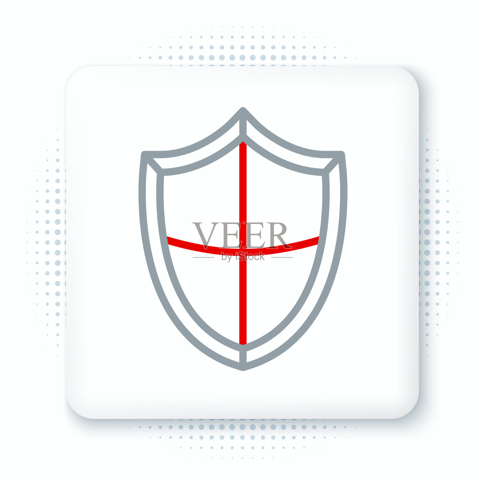 线屏蔽图标隔离在白色背景上插画图片素材