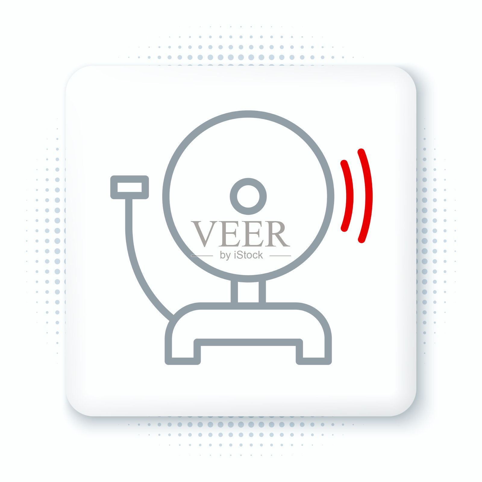 线路铃声警报图标隔离在白色插画图片素材