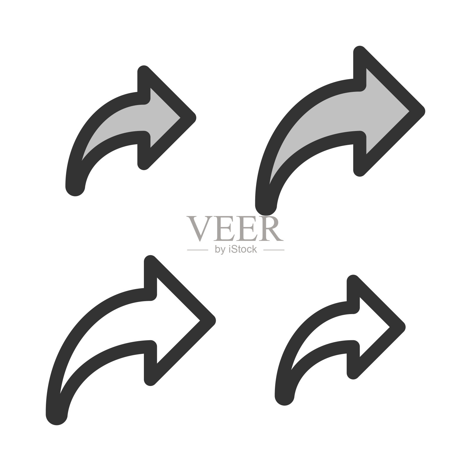 像素完美的线性右弯曲箭头图标图标素材