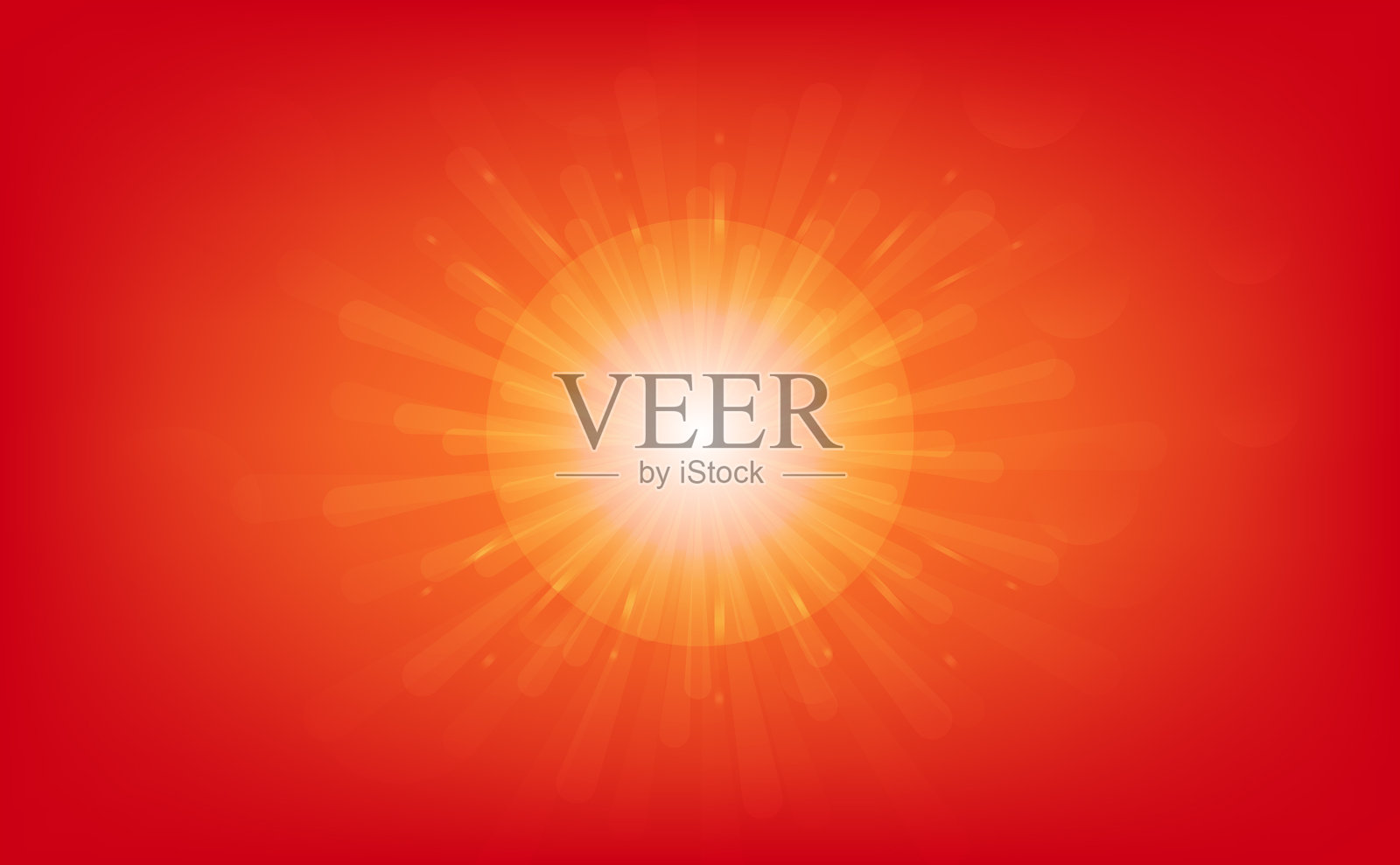 旭日冉冉升起的星星发出光芒闪闪的效果插画图片素材