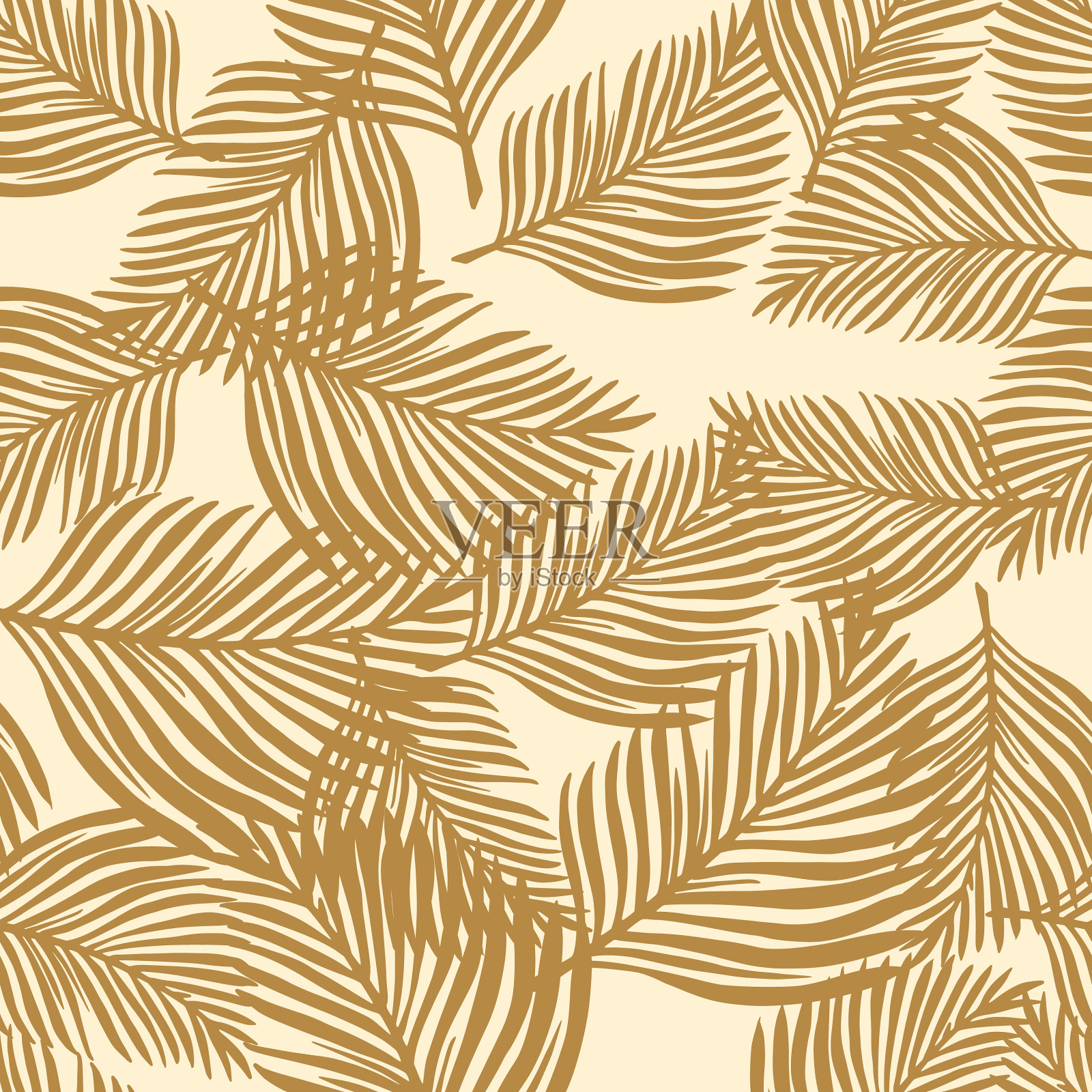 随机奇异的自然无缝米色图案插画图片素材