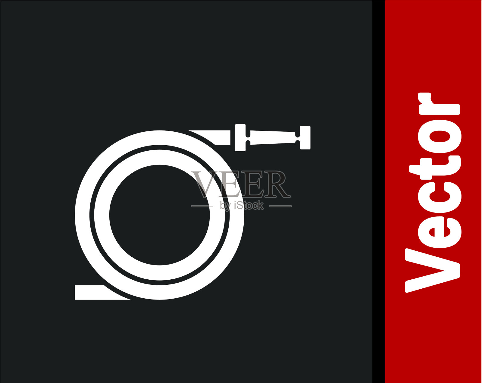 白色花园水管或消防水管图标隔离图标素材