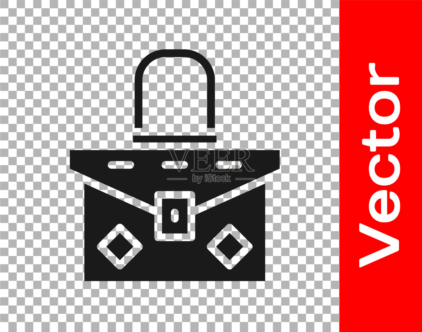 黑色手提包图标孤立上透明图标素材