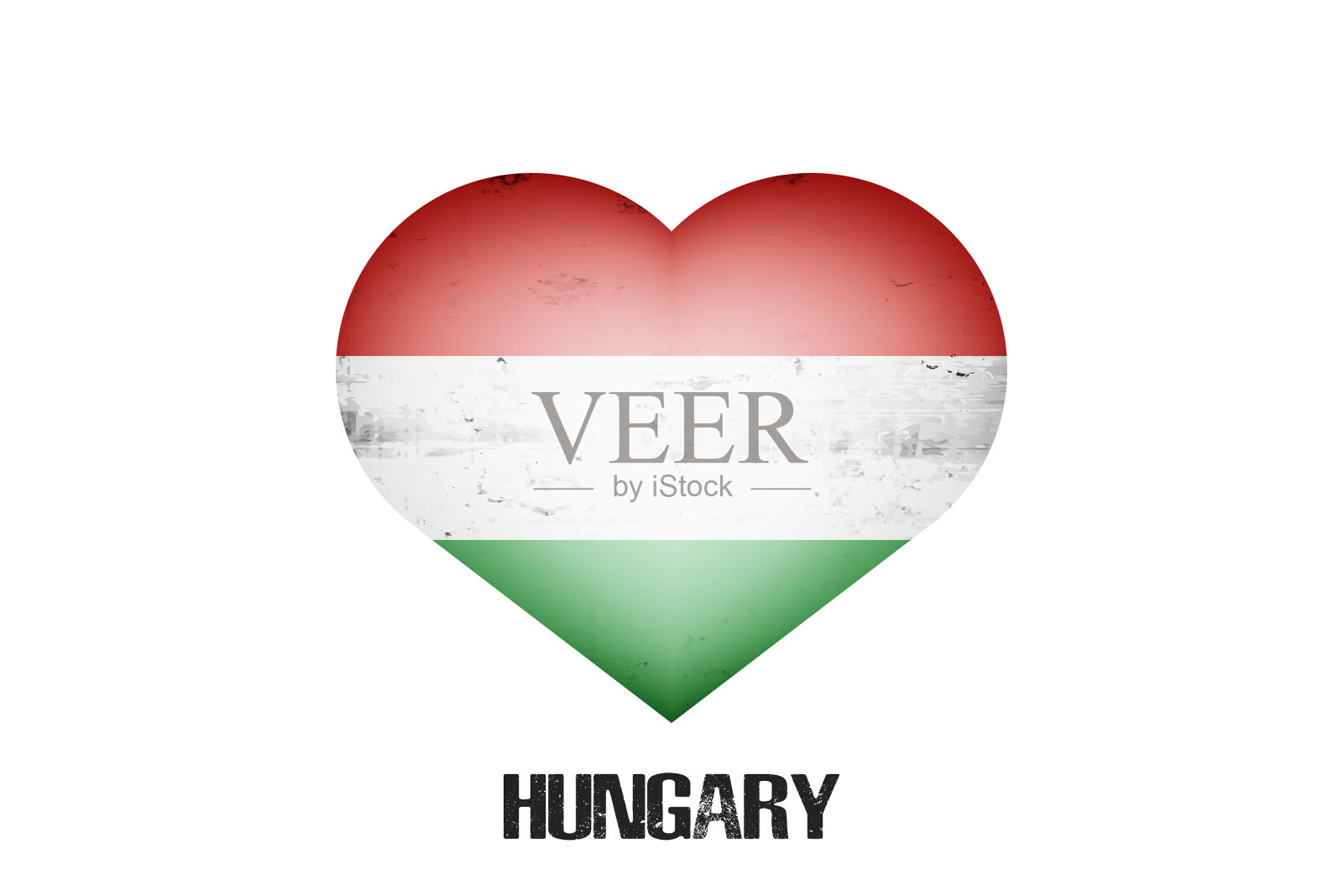 匈牙利国旗形成一个心形插画图片素材