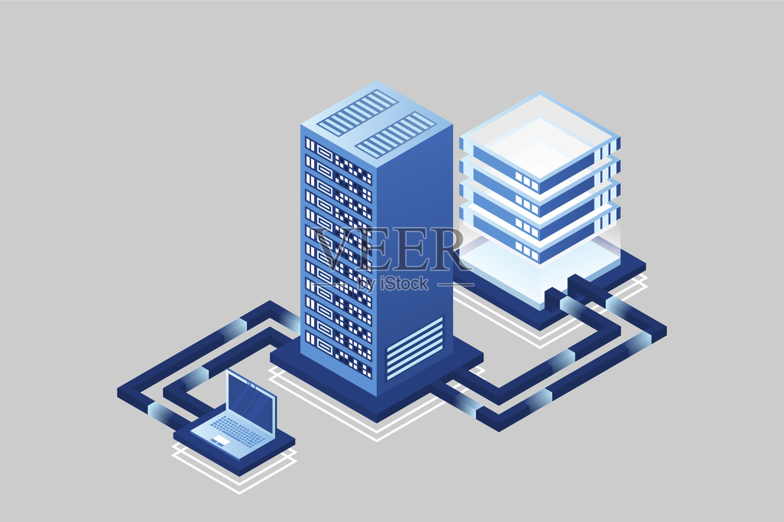 将用户数据传输到服务器数据托管插画图片素材