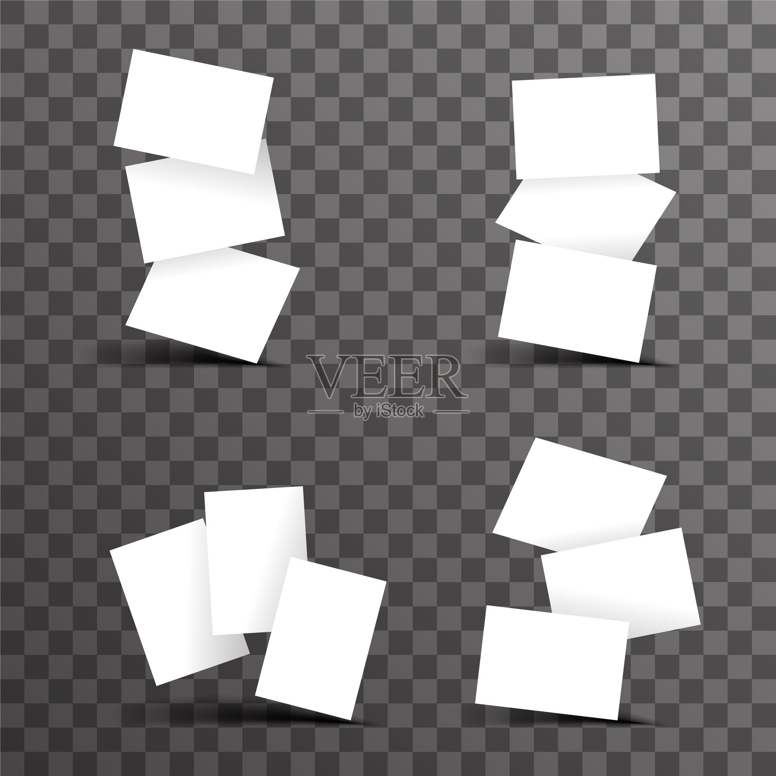 空白白纸广告卡模板集插画图片素材