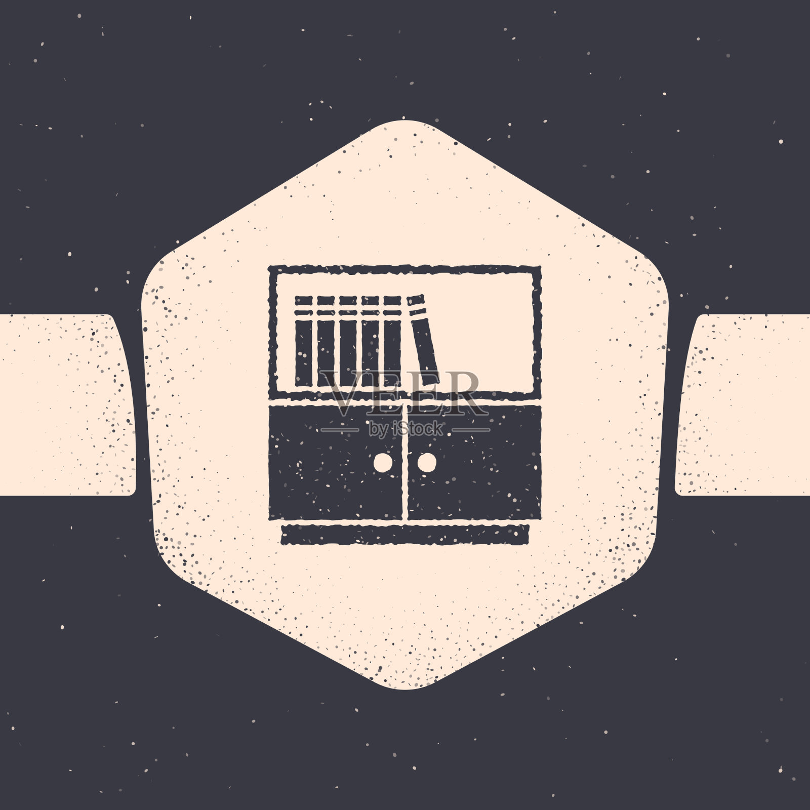 垃圾图书馆书架图标孤立在灰色插画图片素材