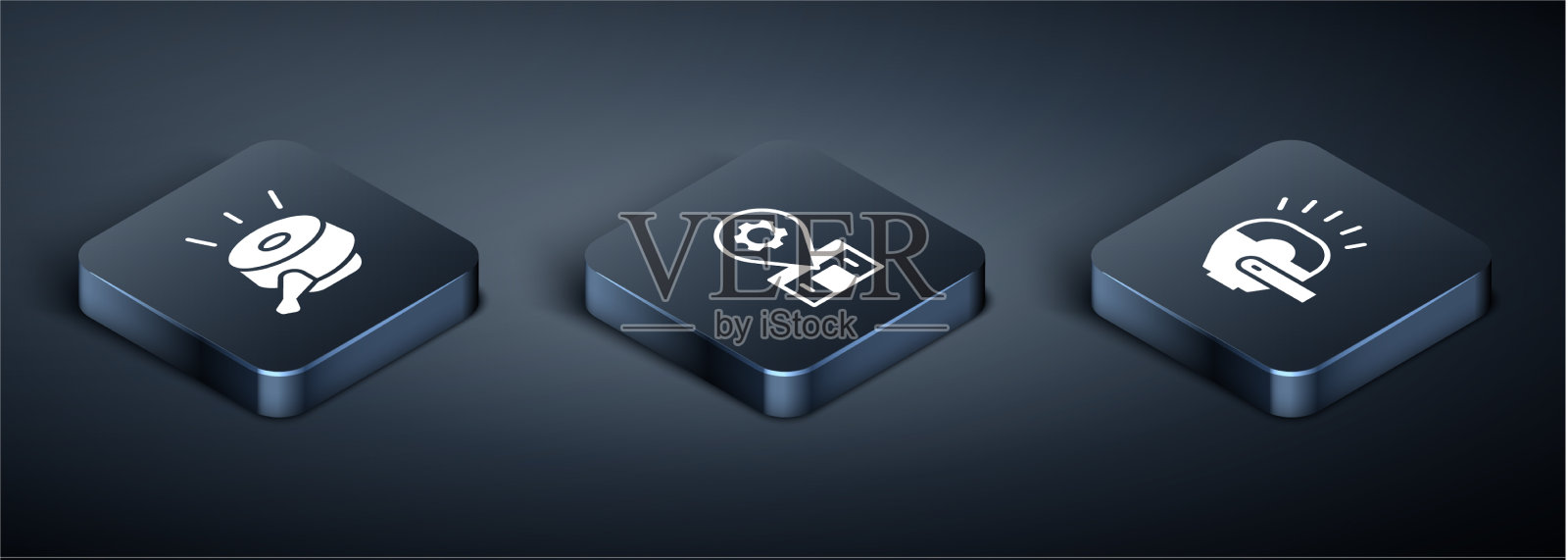 设置等距自行车车铃头灯并修理图标素材