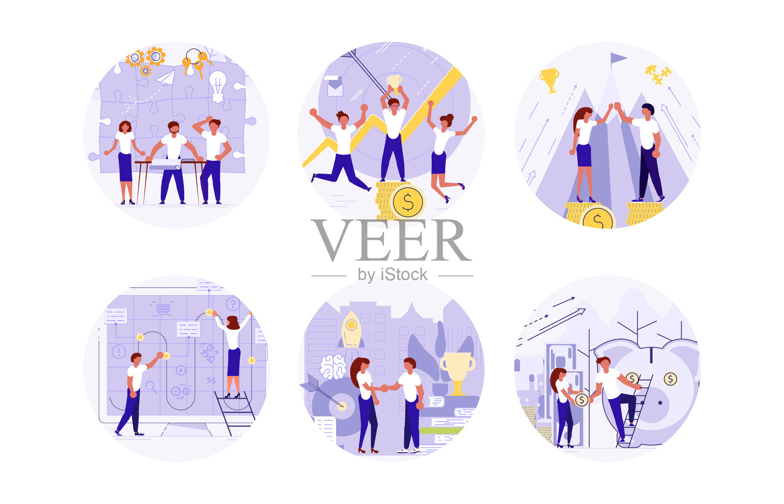 用火箭启动概念创业插画图片素材