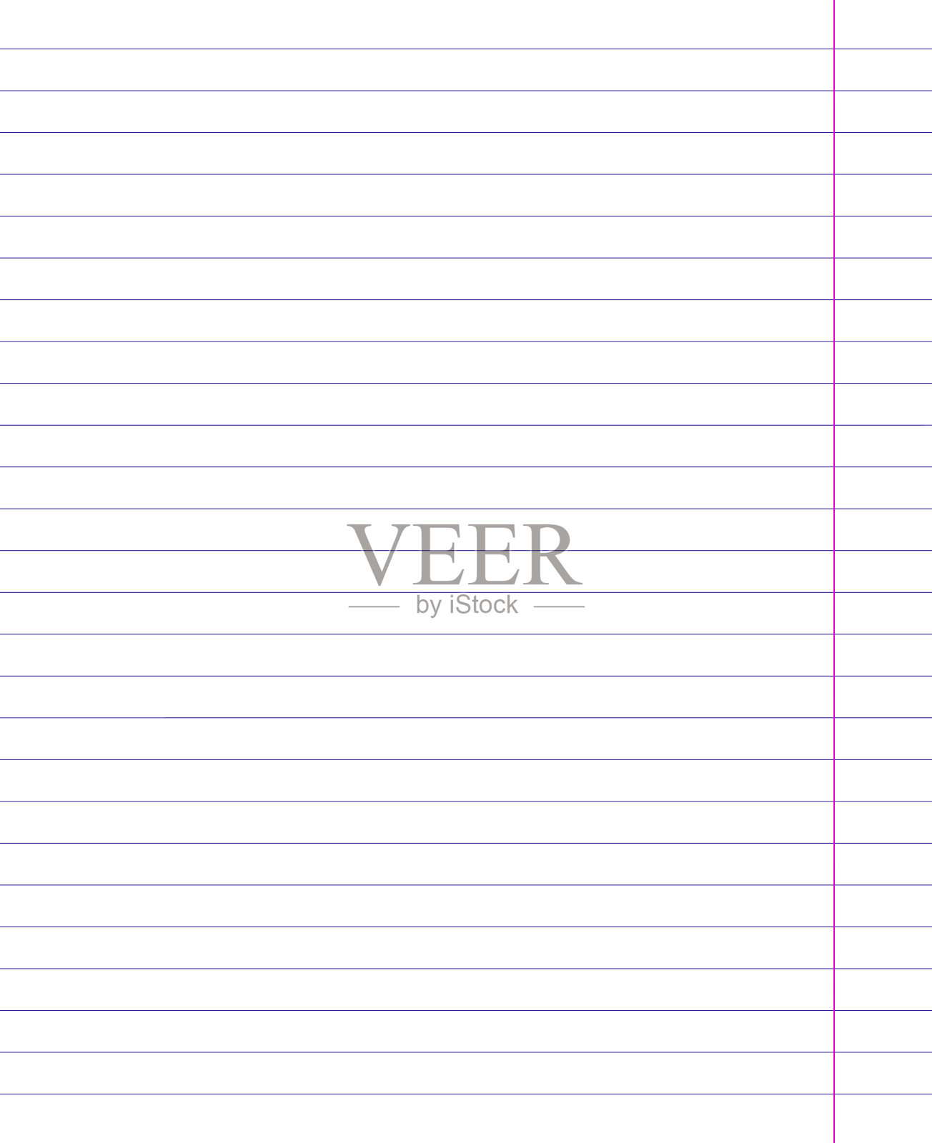 方格纸。抽象条纹背景与颜色水平线。几何图案的学校，墙纸，纹理，笔记本。在透明背景上孤立的横格纸空白插画图片素材