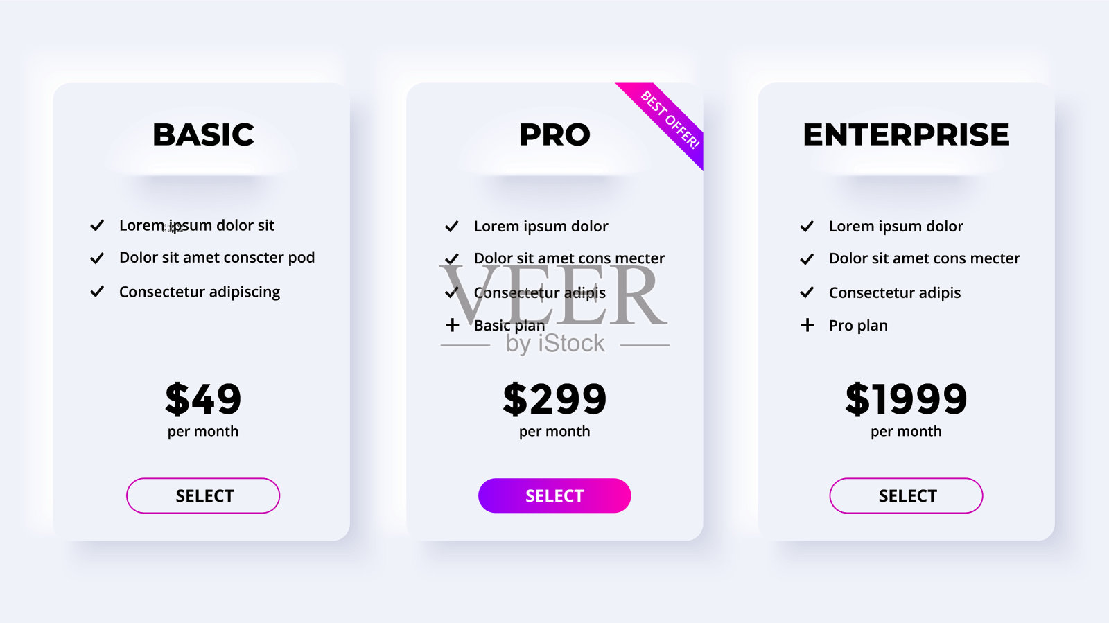 新形态信息图定价计划插画图片素材