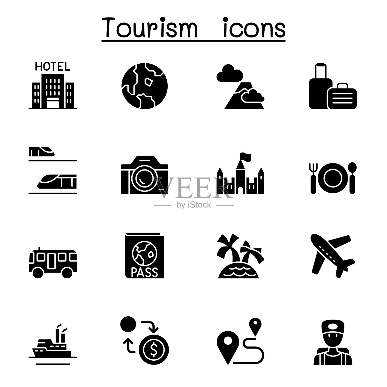 旅游交通旅游图标集图形图标素材