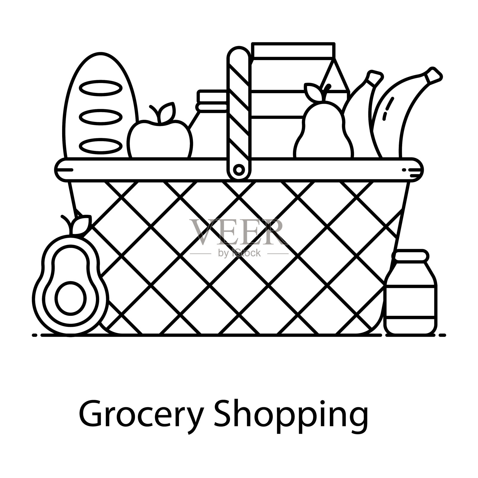 超市购物插画图片素材