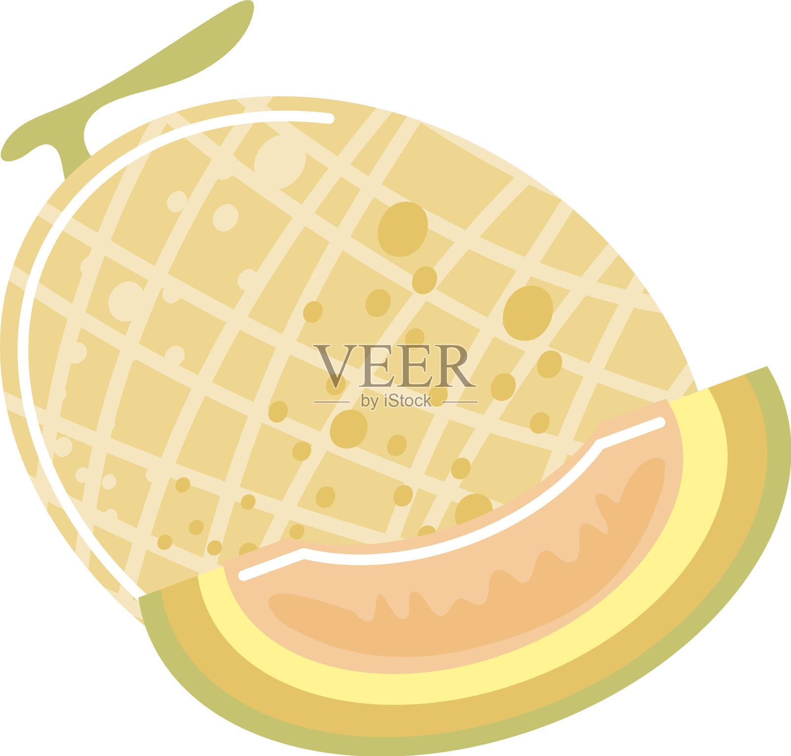 甜瓜鲜果icon孤立style设计元素图片