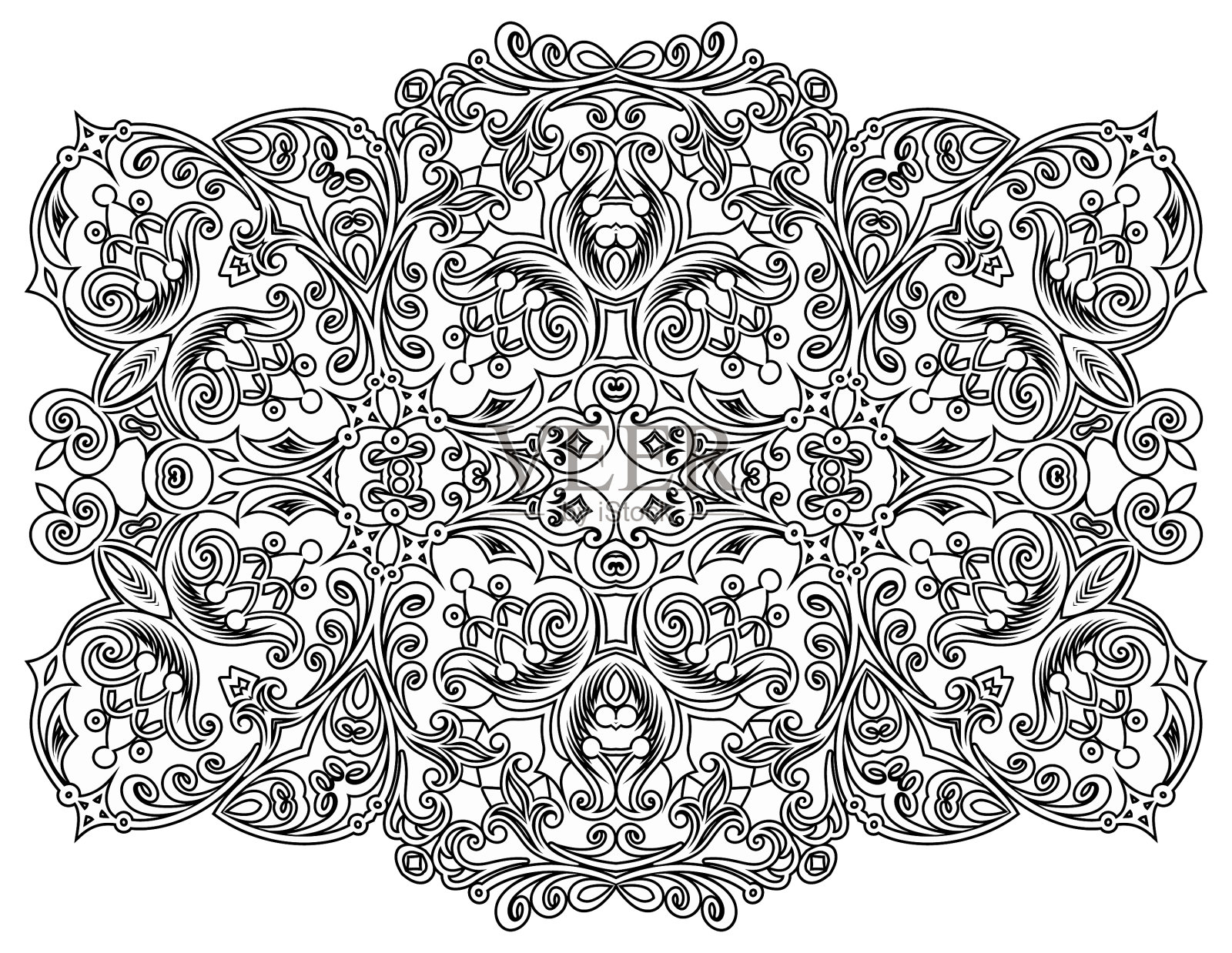 装饰花民族装饰插画图片素材