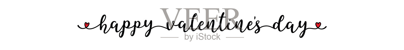 手写的情人节格言作为横幅插画图片素材