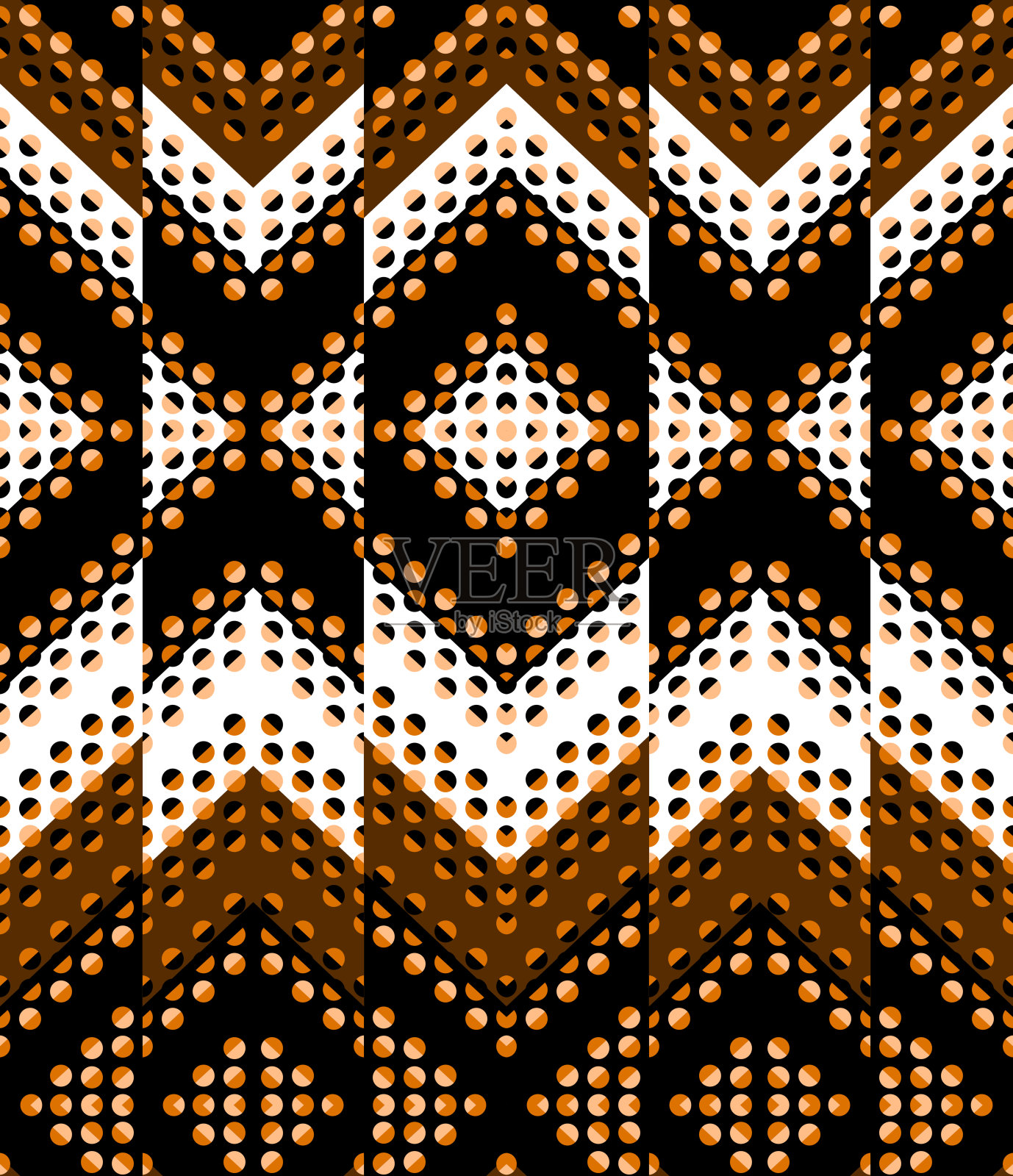 无缝之字形，圆点设计。插画图片素材