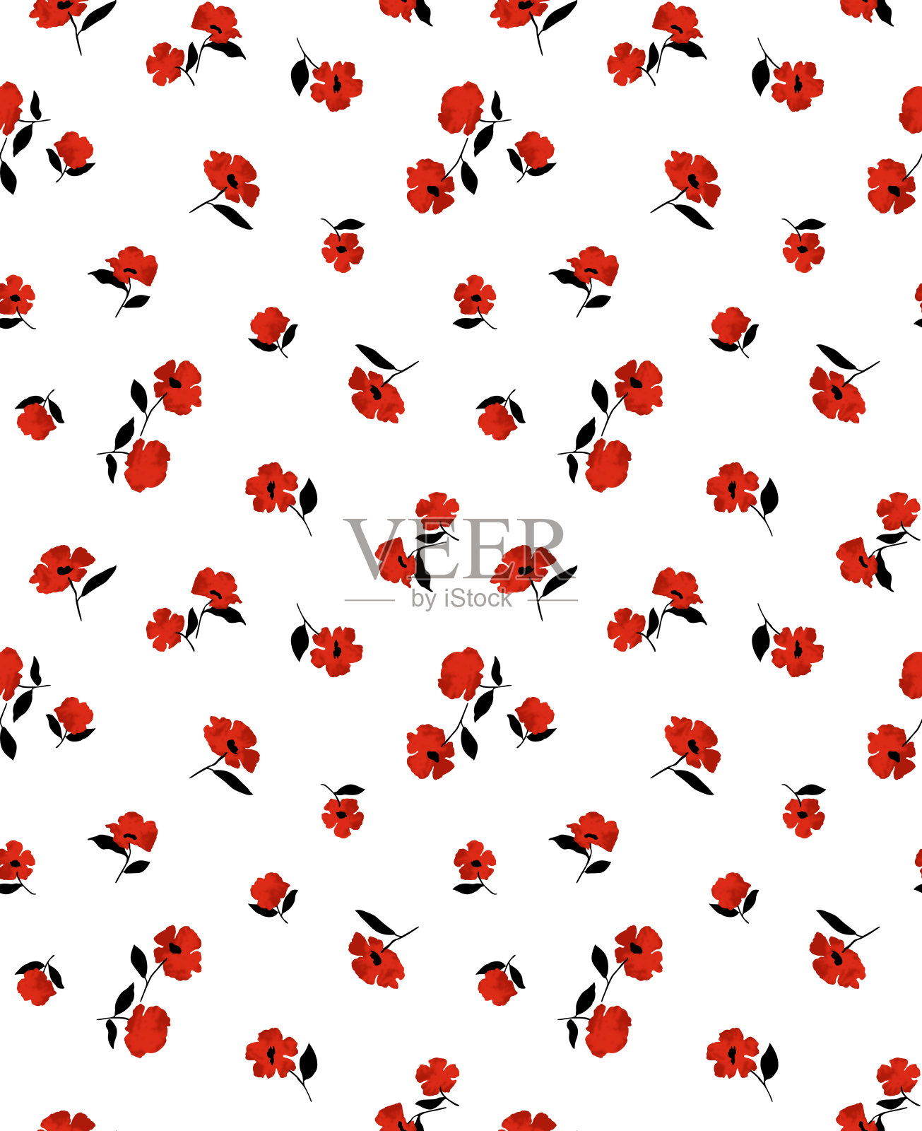 无缝花型，印花图案。插画图片素材