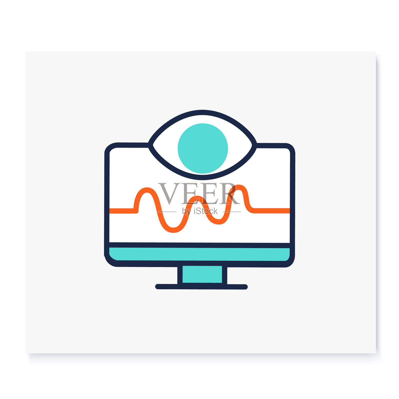 远程运行状况监视颜色图标插画图片素材