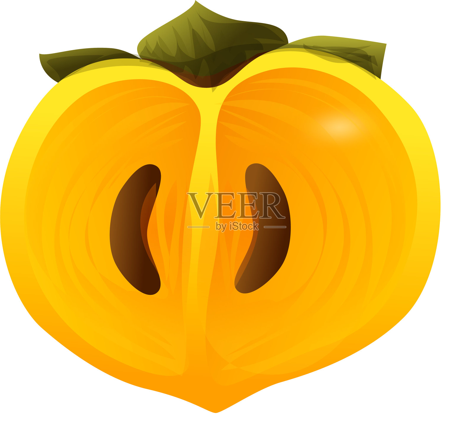 半卡通柿子图标风格设计元素图片