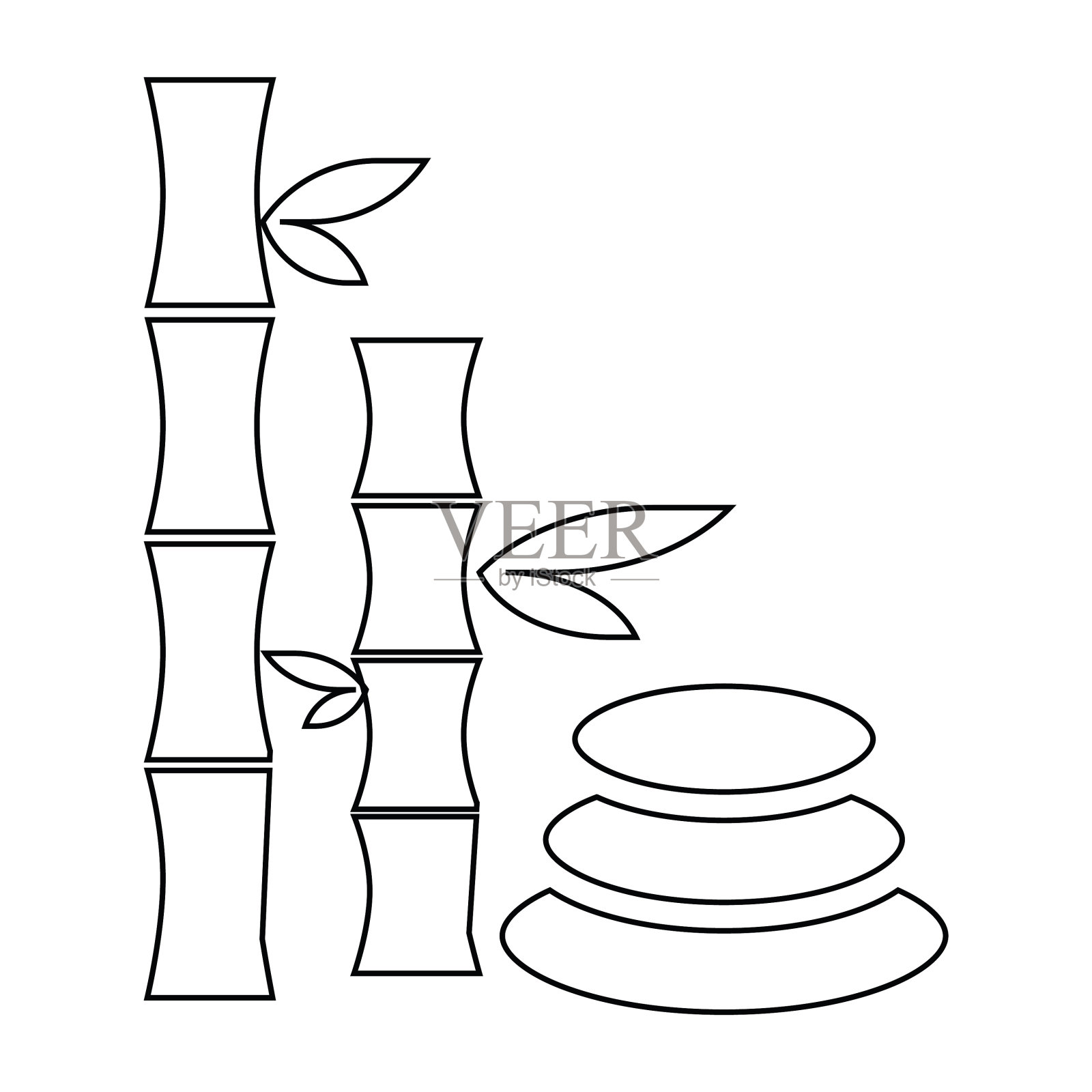 美容治疗，石疗石，放松疗法，温泉按摩，石疗石图标插画图片素材