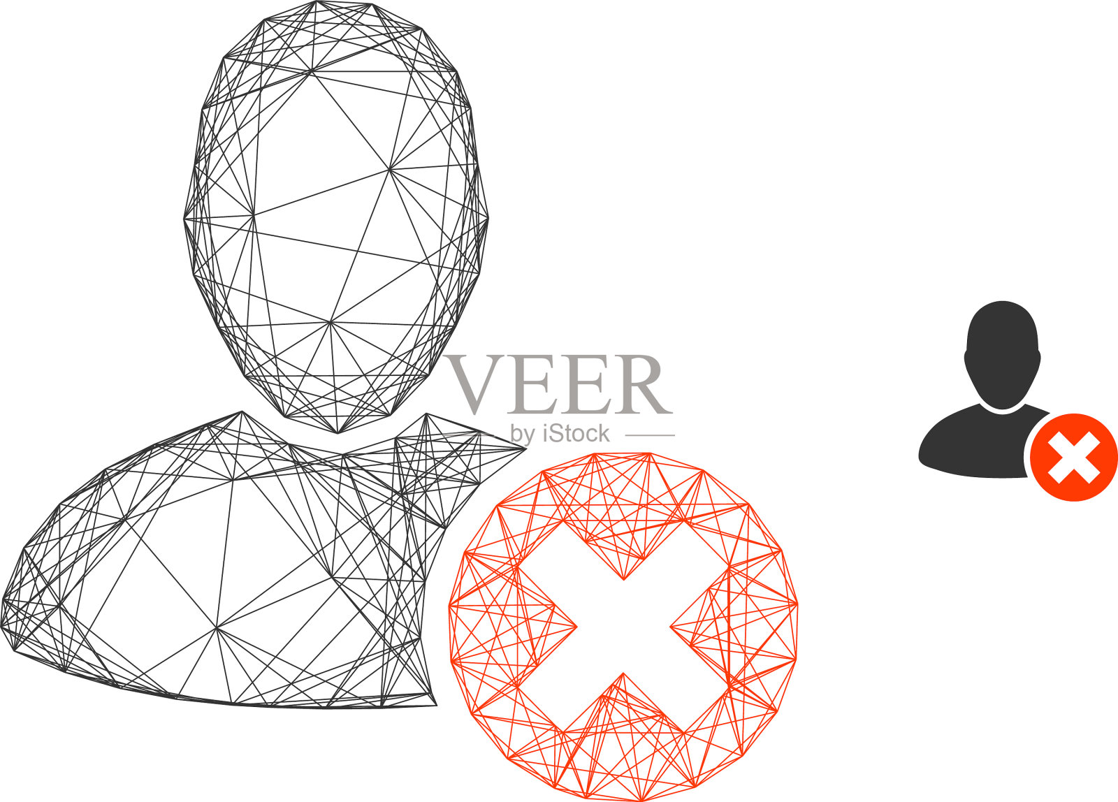 Web网络删除用户图标插画图片素材