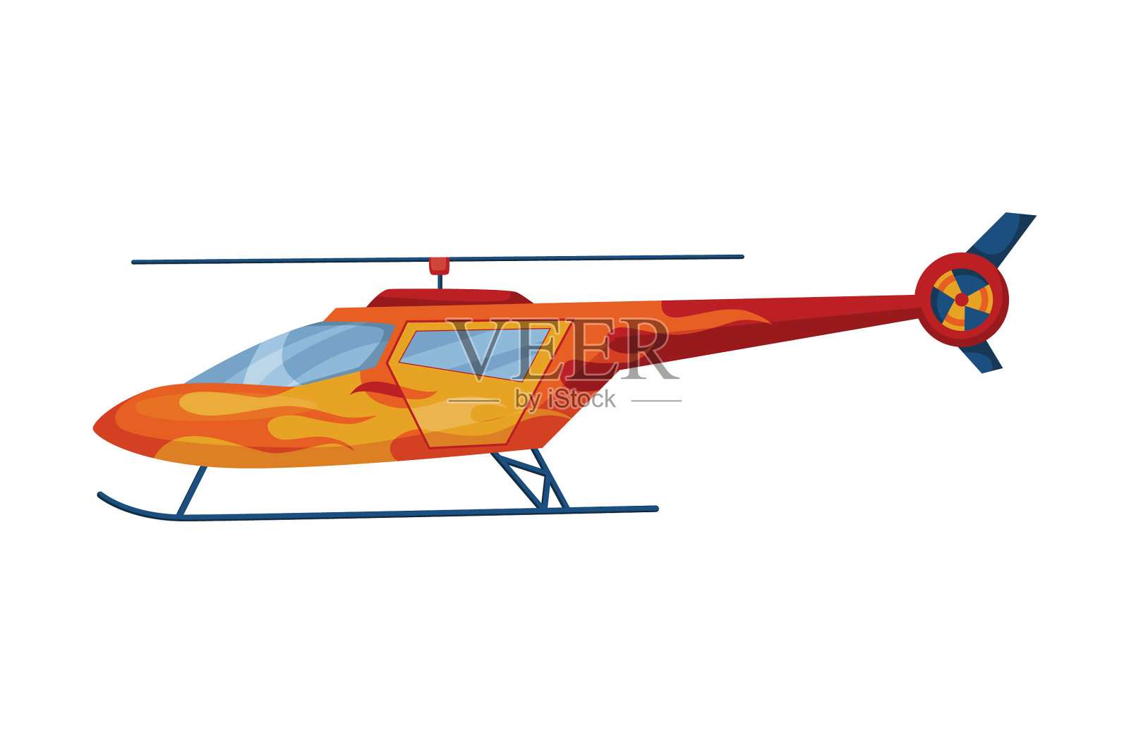 直升机，卡通，航空，航空运输设计元素图片