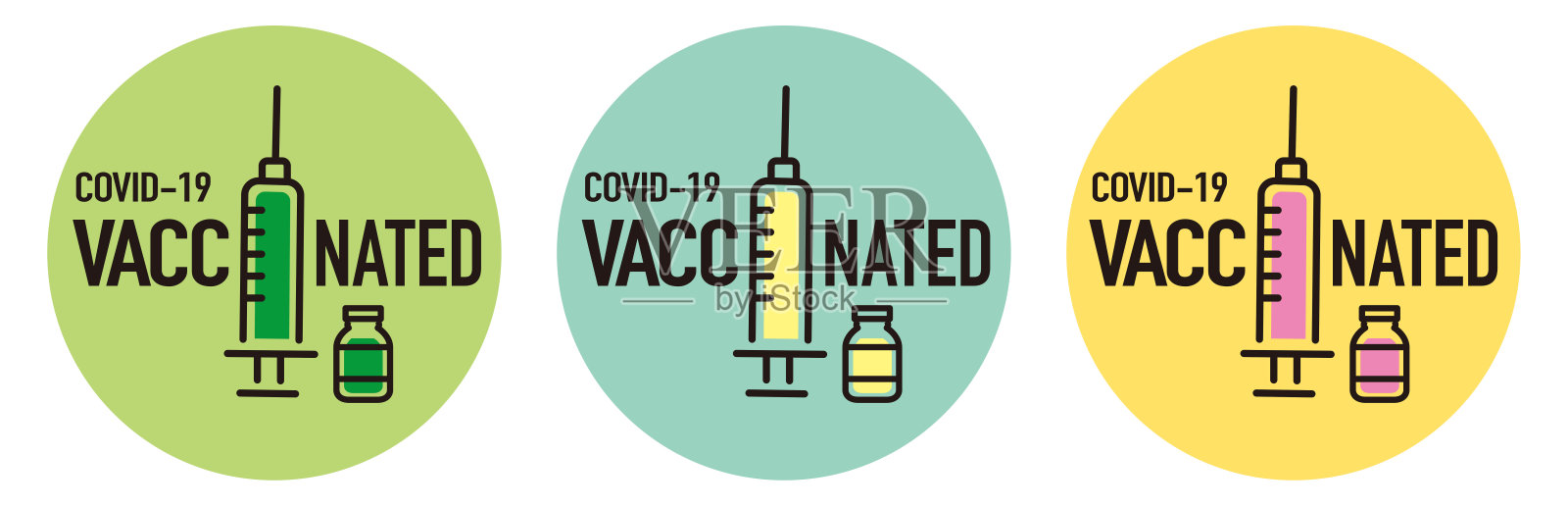 COVID-19疫苗接种保证图标标识插画图片素材