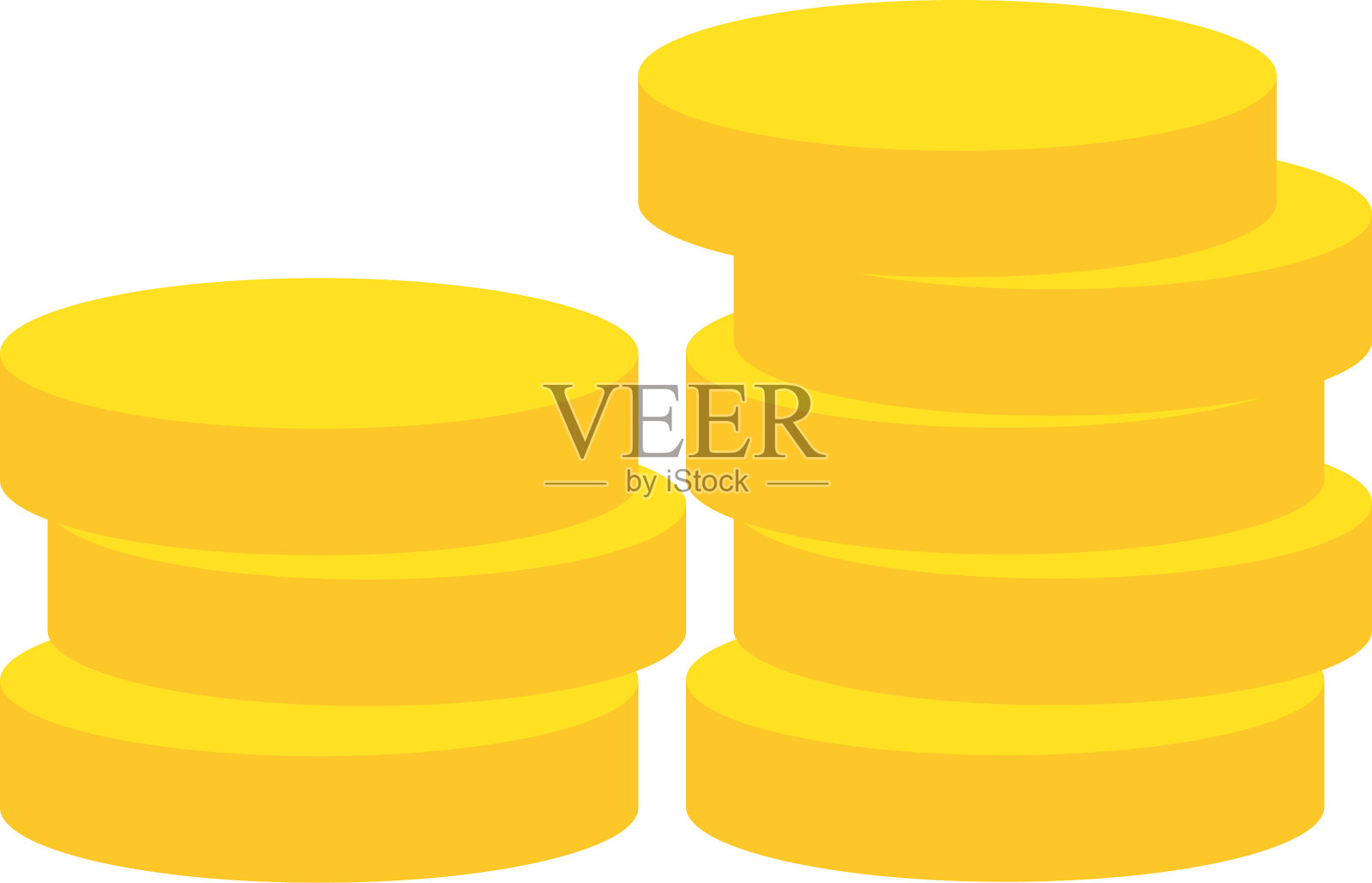 黄金硬币现金财富图标平风格设计元素图片