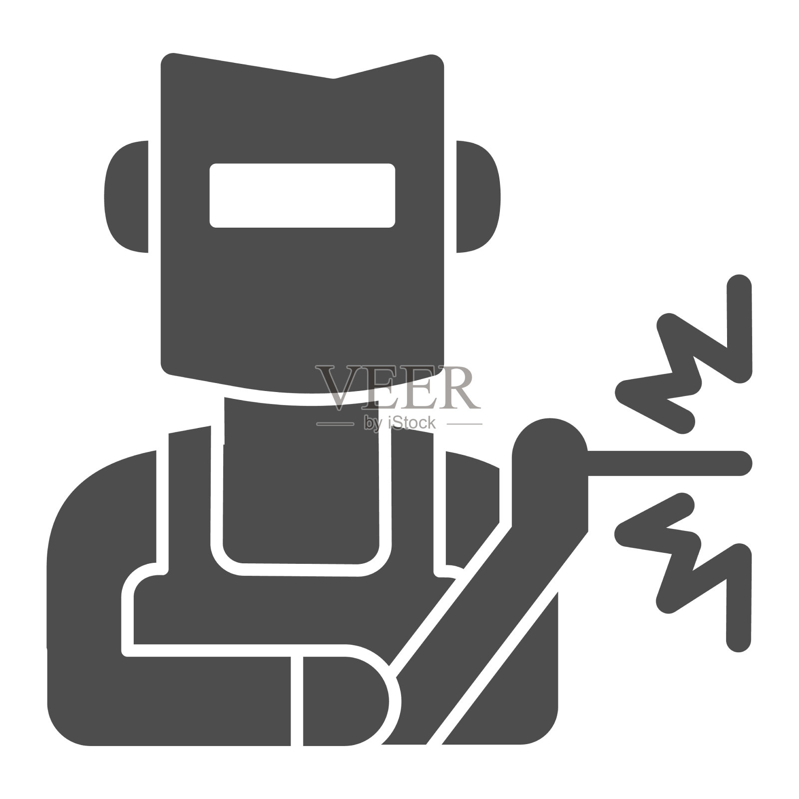 焊工在头盔固体图标劳动节的概念插画图片素材