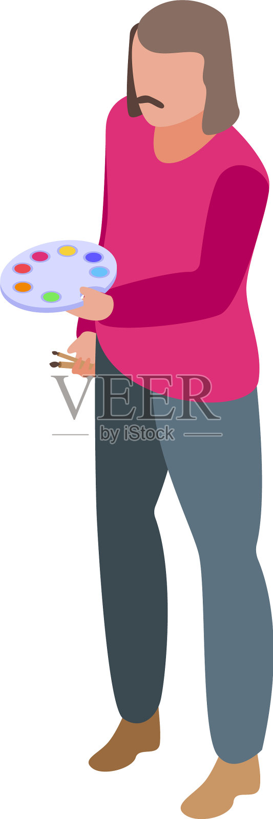 艺术合作图标等距风格插画图片素材