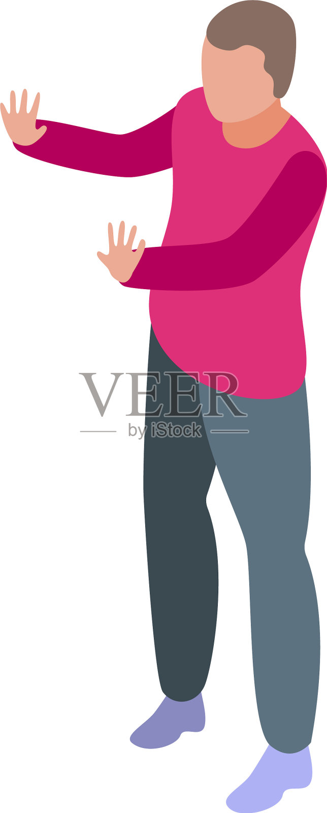 恐怖男子图标等距风格插画图片素材