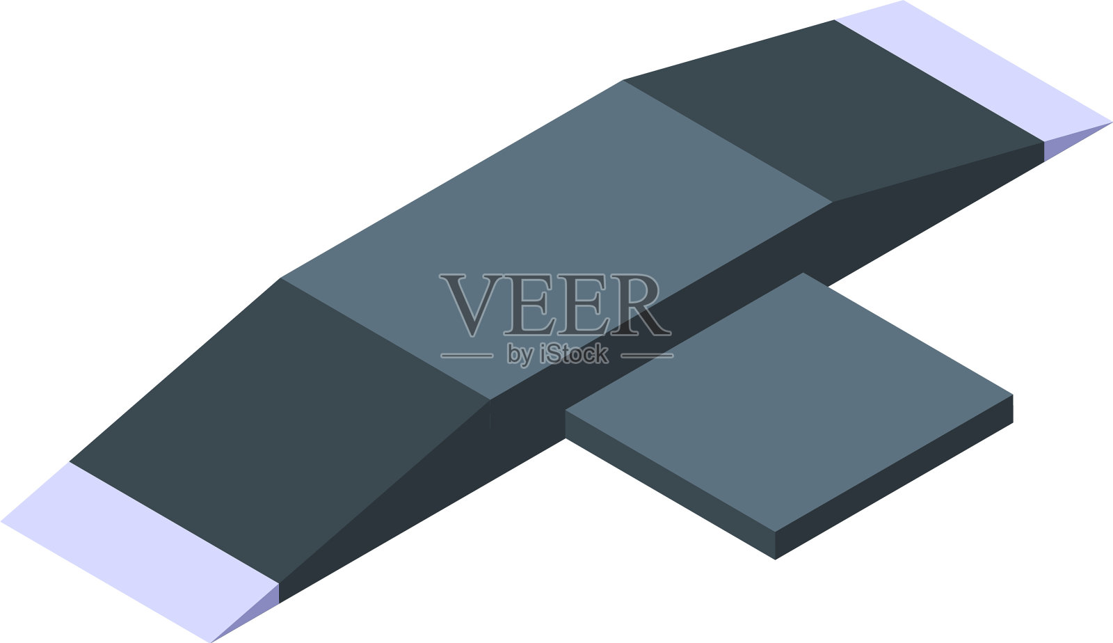 滑板坡道图标等距风格插画图片素材