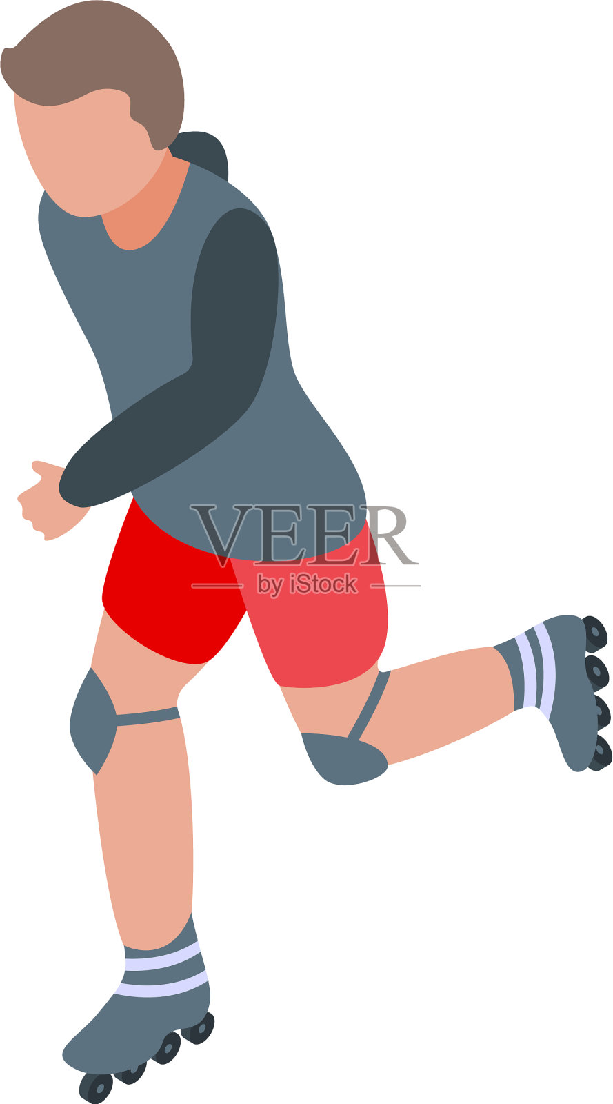 直排轮滑图标等距风格插画图片素材