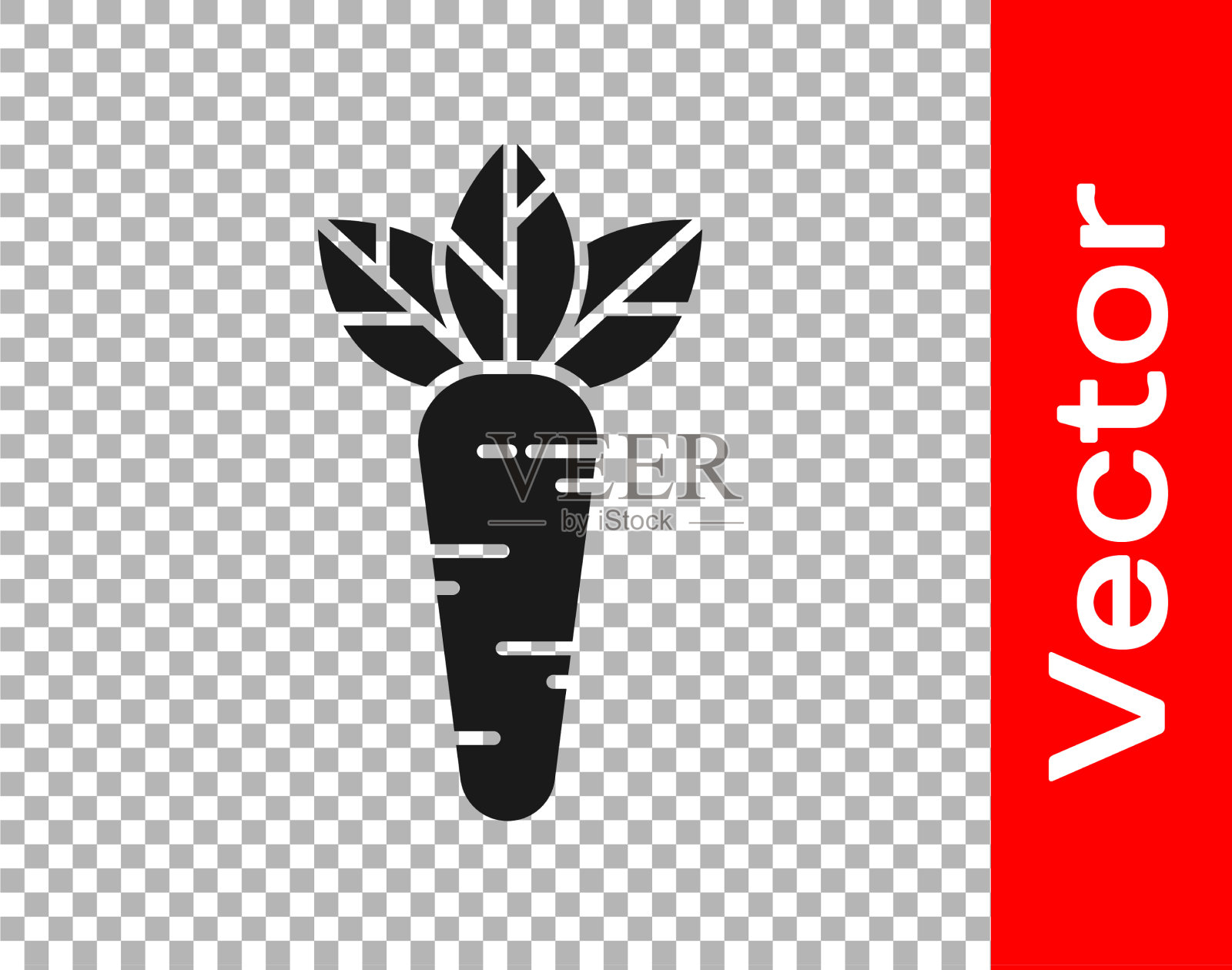 黑胡萝卜图标孤立透明插画图片素材