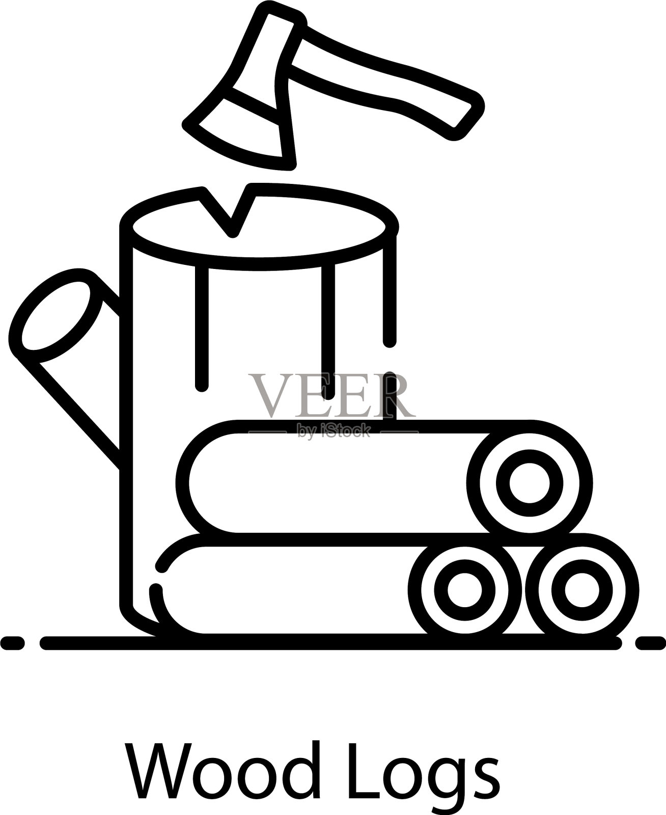 木头日志插画图片素材