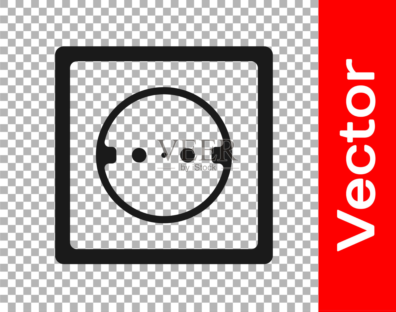 黑色插座图标隔离插画图片素材